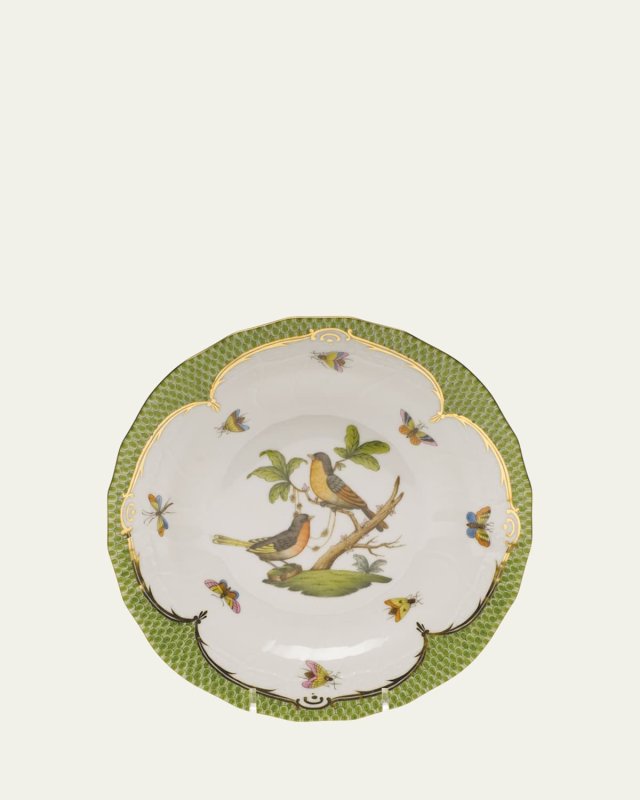 Rothschild Bird Green Motif 08 Dessert Plate